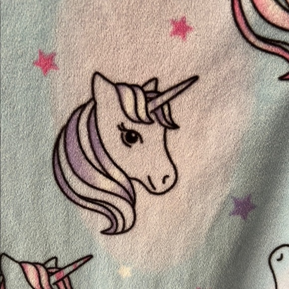 Unicorn Print Kids Hoodie - Blue and Purple - Picture 2 of 5